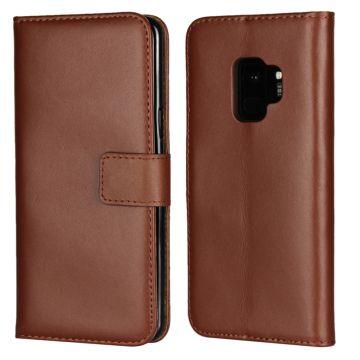 Samsung S9 Plus - Plånboksfodral I Äkta Läder - Brun