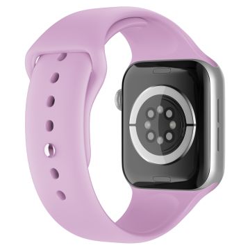 Apple Watch 42/44/45/49 mm Silikon Armband (M/L) Ljus Lila