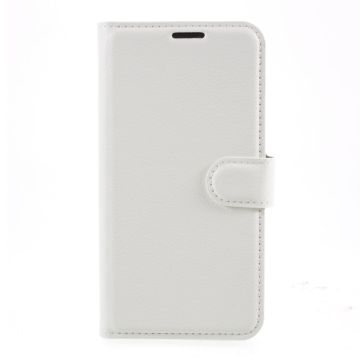 iPhone 12 / 12 Pro Fodral Litchi Läder Vit