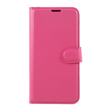 iPhone 12 / 12 Pro Fodral Litchi Läder Rosa