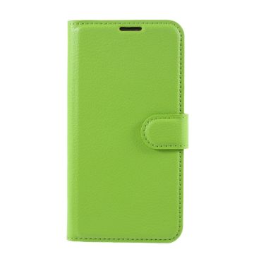 iPhone 12 / 12 Pro Fodral Litchi Läder Grön