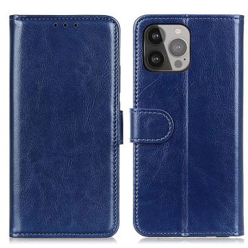 iPhone 13 Pro Max Fodral Crazy Horse Läder Blå