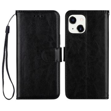 iPhone 13 Mini Fodral Crazy Horse Läder Svart