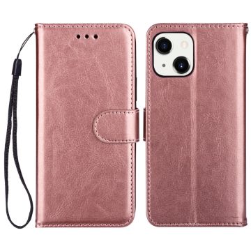 iPhone 13 Mini Fodral Crazy Horse Läder Roséguld