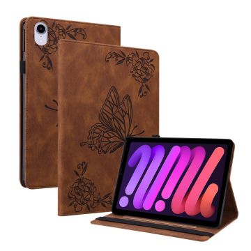 iPad Mini 2024/2021 Fodral Butterfly Flower Brun