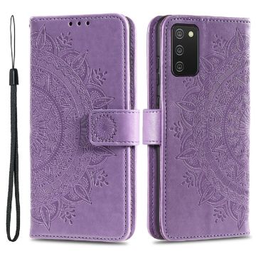 Samsung Galaxy A03s Fodral Mandala Läder Lila