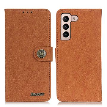 KHAZNEH Samsung Galaxy S22 Plus Fodral Retro Split Läder Brun