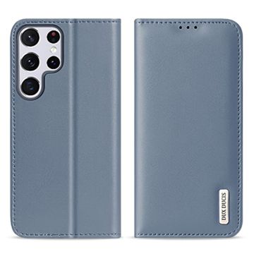 DUX DUCIS Samsung Galaxy S22 Ultra Fodral HIVO Äkta Läder Blå