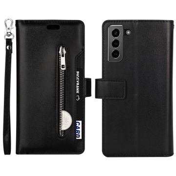 Samsung Galaxy S22 Plus Fodral Multifunktionell Läder Svart