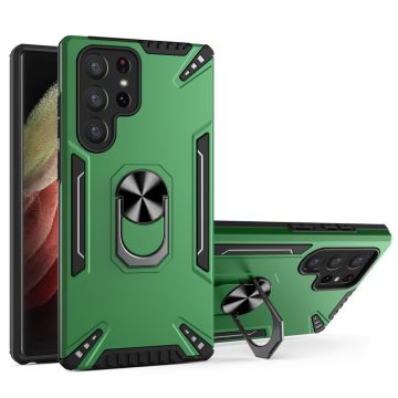 Samsung Galaxy S22 Ultra Skal Hybrid Ring Grön