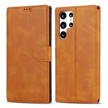 Samsung Galaxy S22 Ultra Fodral Retro Matt Läder Brun