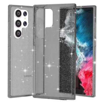 Samsung Galaxy S23 Ultra Skal Glitter Shockproof Hybrid Grå