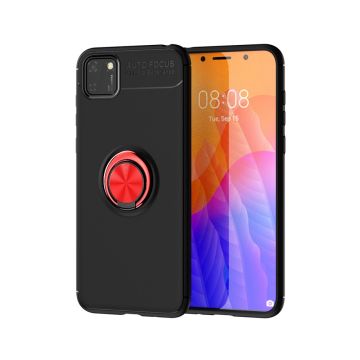 Huawei Y5p - Ring Skal - Svart/Röd