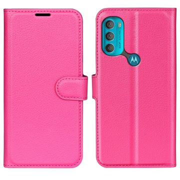 Motorola Moto G71 Fodral Litchi Textur Rosa