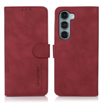 KHAZNEH Motorola Moto G200 Fodral Retro Läder Röd