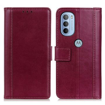Motorola Moto G31 / G41 Fodral Läder Vinröd
