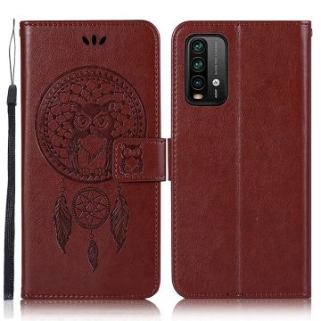 Xiaomi Redmi 9T - Dream Catcher Läder Fodral - Brun