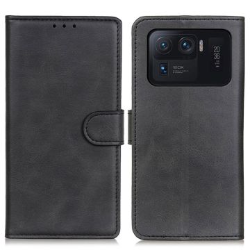 Xiaomi Mi 11 Ultra - Solid Läder Fodral - Svart