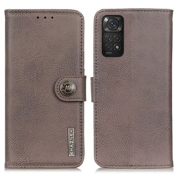 KHAZNEH Xiaomi Redmi Note 11 4G Fodral Läder Grå