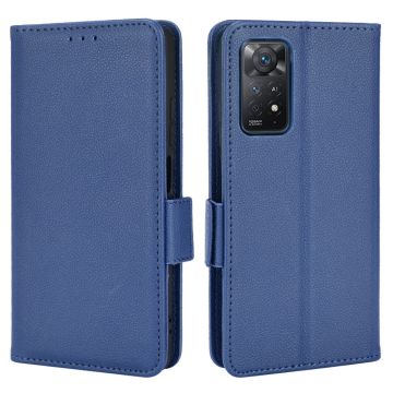 Xiaomi Redmi Note 11 Pro 5G Fodral Litchi Textur Blå