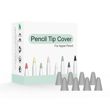 8-PACK Apple Pencil 1/2/Pro Spetsskydd / Tip Cover Grå
