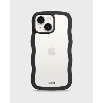 holdit iPhone 15 / 14 / 13 Skal Wavy Svart/Transpa