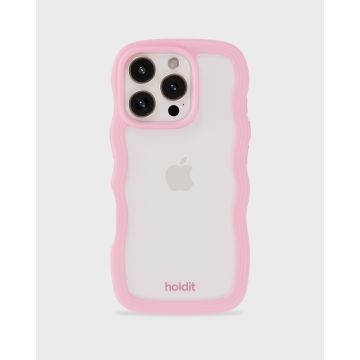 holdit iPhone 16 Pro Skal Wavy Pink/Transparent