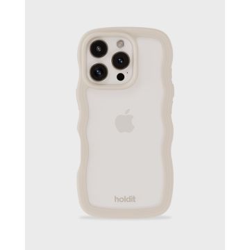 holdit iPhone 16 Pro Skal Wavy Light Beige/Transparent