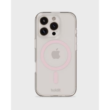 holdit iPhone 16 Pro Mobilskal MagSafe Rosa/Transparent