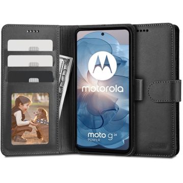 Tech-Protect Motorola Moto G24/G04 Fodral Läder Svart