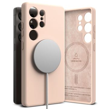 Ringke Galaxy S25 Ultra Skal MagSafe Silicone Pink Sand