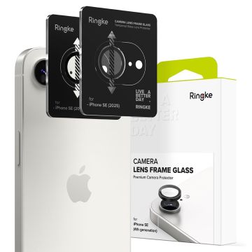 Ringke iPhone 16e 2-PACK Linsskydd Härdat Glas Svart