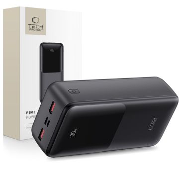 Tech-Protect 30000 mAh 22.5W Powerbank Svart