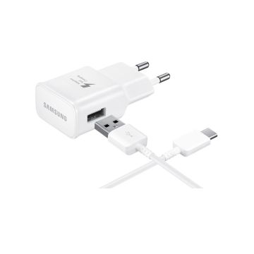 Samsung 15W 2A Snabbladdare EP-TA20EWE inkl. 150 cm USB-C Kabel - Vit