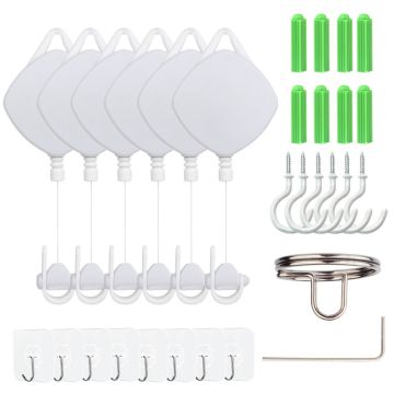 6-PACK Kabelhållare För Takmontering Vit