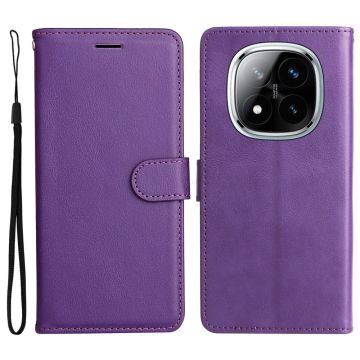 Xiaomi Redmi Note 14 Pro/Pro Plus 5G Fodral Solid Läder Lila