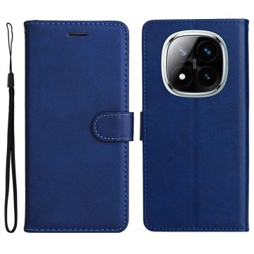 Xiaomi Redmi Note 14 Pro/Pro Plus 5G Fodral Solid Läder Blå