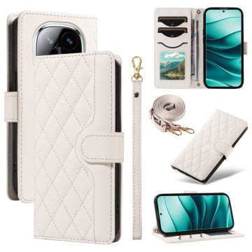 Xiaomi Redmi Note 14 Pro/Pro Plus 5G Fodral Rhombus Läder