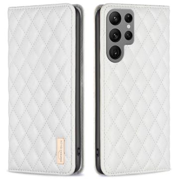 Samsung Galaxy S25 Ultra Fodral Flip Diamond Läder Vit