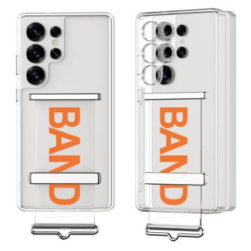 GKK Galaxy S25 Ultra Skal Med Strap Transparent / Orange