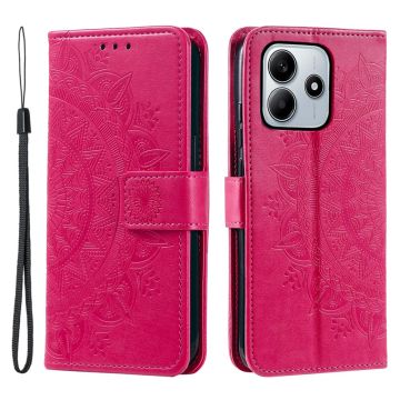 Xiaomi Redmi Note 14 5G Fodral Mandala Läder Rosa