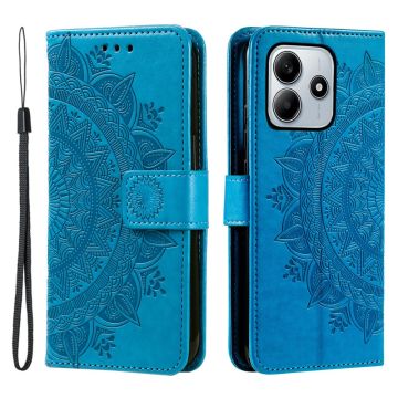 Xiaomi Redmi Note 14 5G Fodral Mandala Läder Blå