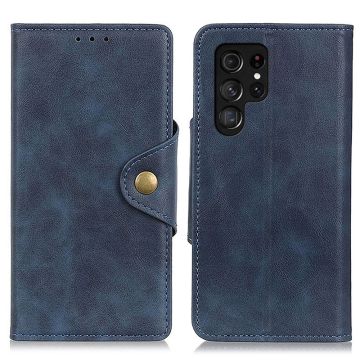 Samsung Galaxy S23 Ultra Fodral Magnetisk Mässing Blå