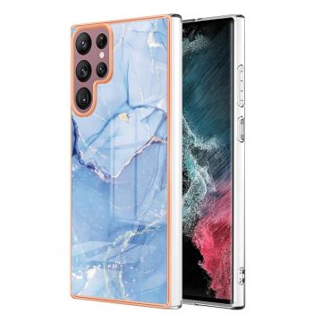 Samsung Galaxy S23 Ultra Skal Marmor TPU Blå