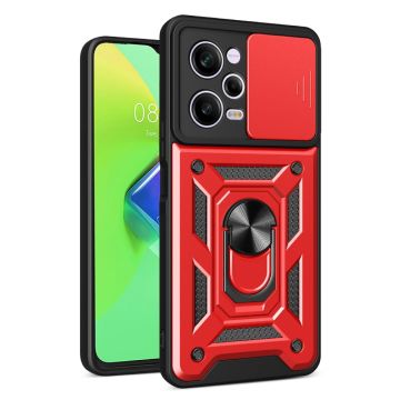 Xiaomi Redmi Note 12 Pro 5G Skal CamShield Ring Hybrid Röd