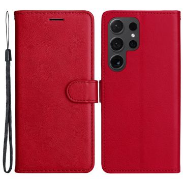 Samsung Galaxy S24 Ultra Fodral Solid Läder Röd