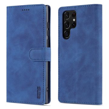 AZNS Samsung Galaxy S24 Ultra Fodral Retro Läder Blå