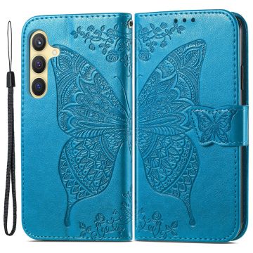 Samsung Galaxy S24 Plus Fodral Big Butterfly Blå