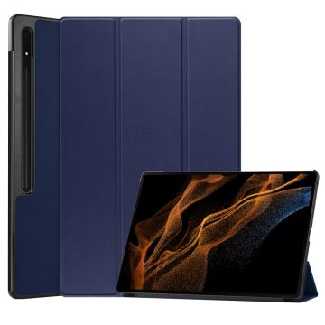 Galaxy Tab S10 Ultra/S9 Ultra/S8 Ultra Fodral Tri-Fold Blå