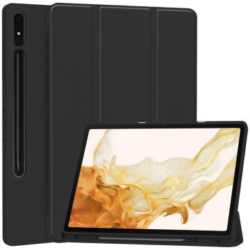 Samsung Galaxy Tab S9 Plus Fodral Tri-Fold Pennhållare Svart
